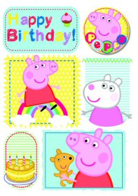 Peppa Pig card with badge
