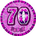 Glitz party pink Prismatic badge