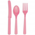 Pretty Pink Plastic Cutlery 