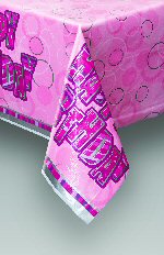 Glitz party pink tablecover