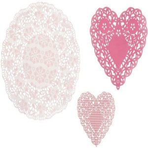 Talking Tables Pink Party Decorations Paper Heart Doilies