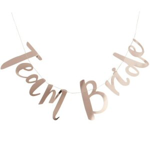 Team Bride Rose Gold Hen Party Bunting Backdrop
