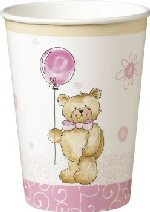 Teddy bear pink party cups