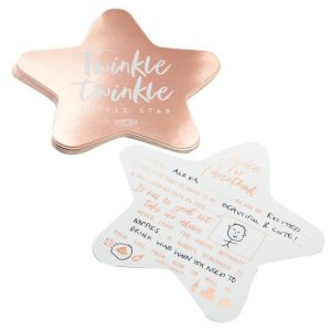 Twinkle Twinkle Rose Gold Foiled Baby Shower Advice Cards
